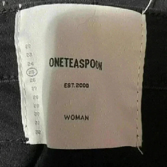 One Teaspoon Jean 25 Jett Black Gilded Freebirds II High Rise Skinny Stretch NWT - Picture 2 of 7